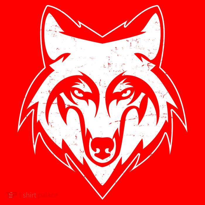Modern Wolf Face Symbol Women's V-Neck T-Shirt