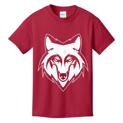 Modern Wolf Face Symbol Kids T-Shirt