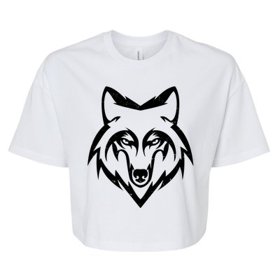 Modern Wolf Face Symbol Bella+Canvas Jersey Crop Tee