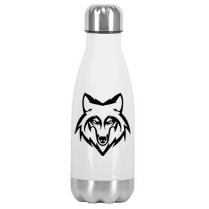 Modern Wolf Face Symbol Stainless Steel Insulated Water Bottle