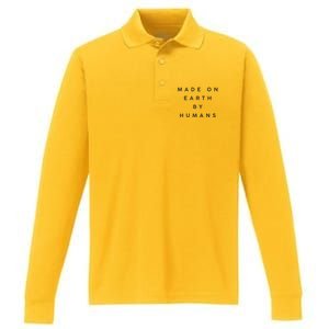 Made On Earth By Humans Performance Long Sleeve Polo