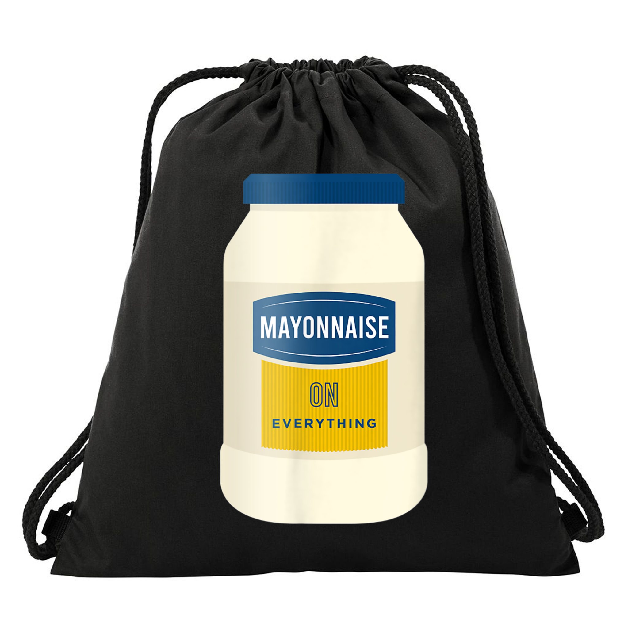 Mayonnaise On Everything Mayo Lover Funny Condiment Fan Drawstring Bag
