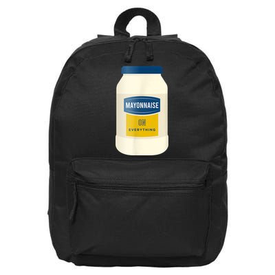 Mayonnaise On Everything Mayo Lover Funny Condiment Fan 16 in Basic Backpack