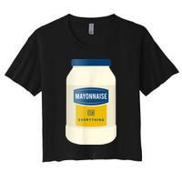 Mayonnaise On Everything Mayo Lover Funny Condiment Fan Women's Crop Top Tee