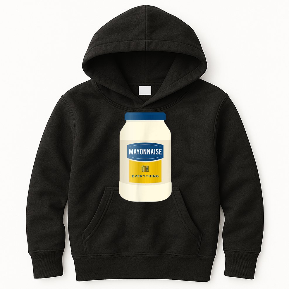 Mayonnaise On Everything Mayo Lover Funny Condiment Fan Kids Hoodie