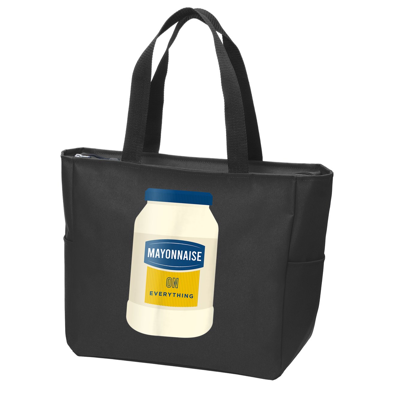 Mayonnaise On Everything Mayo Lover Funny Condiment Fan Zip Tote Bag