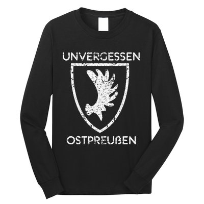 Map Of East Prussia With Coat Of Arms Unforgotten East Long Sleeve Shirt