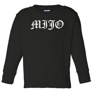 Mijo Old English Mi Hijo Toddler Long Sleeve Shirt