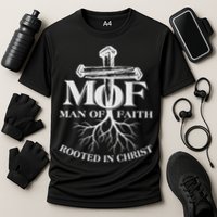 MOF Man of Faith Rooted In Christ Cooling Performance Crew T-Shirt