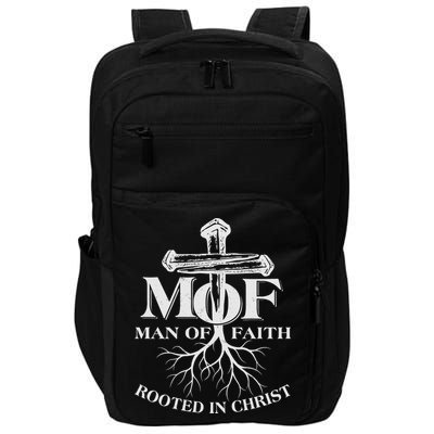 MOF Man of Faith Rooted In Christ Impact Tech Backpack