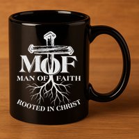 MOF Man of Faith Rooted In Christ 11oz C Handle Ceramic Mug