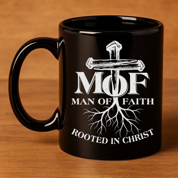 MOF Man of Faith Rooted In Christ 11oz C Handle Ceramic Mug