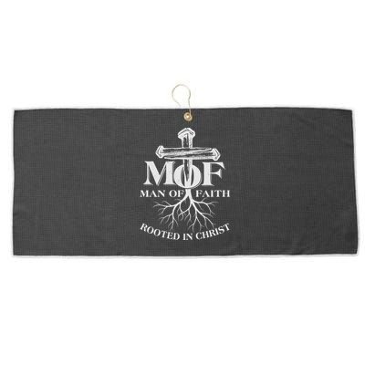 MOF Man of Faith Rooted In Christ Large Microfiber Waffle Golf Towel