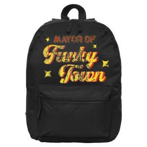 Mayor Of Funky Town 1970s Disco Funk 70s Retro Funk 16 in Basic Backpack