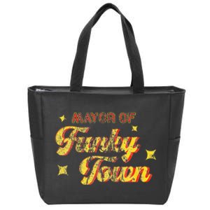 Mayor Of Funky Town 1970s Disco Funk 70s Retro Funk Zip Tote Bag