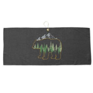 Mountain Outdoors Forest Animal Wildlife Nature Brown Bear Meaningful Gift Large Microfiber Waffle Golf Towel