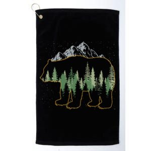 Mountain Outdoors Forest Animal Wildlife Nature Brown Bear Meaningful Gift Platinum Collection Golf Towel