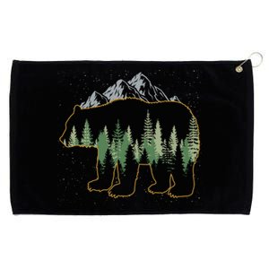 Mountain Outdoors Forest Animal Wildlife Nature Brown Bear Meaningful Gift Grommeted Golf Towel