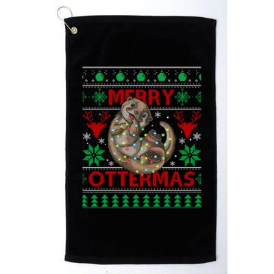 Merry Ottermas Funny Otter Lovers Christmas Funny Gift Platinum Collection Golf Towel