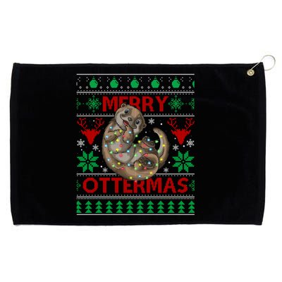 Merry Ottermas Funny Otter Lovers Christmas Funny Gift Grommeted Golf Towel