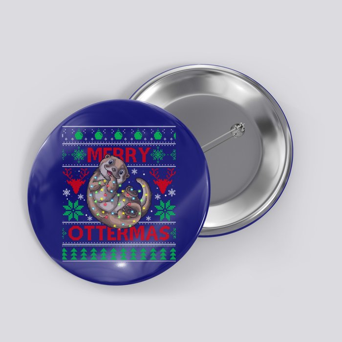 Merry Ottermas Funny Otter Lovers Christmas Funny Gift Button