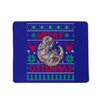 Merry Ottermas Funny Otter Lovers Christmas Funny Gift Mousepad