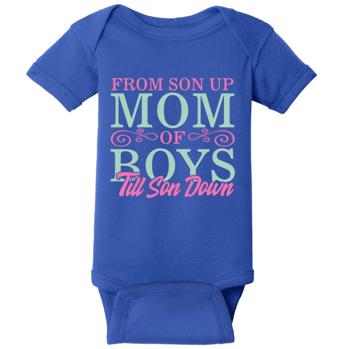 Mom Of From Son Up Till Down Mothers Day Mommy Mother Gift Baby Bodysuit