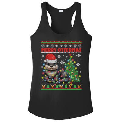 Merry Ottermas Funny Otter Lovers Christmas Ladies PosiCharge Competitor Racerback Tank