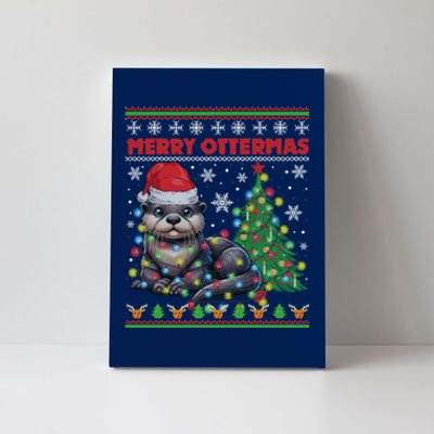 Merry Ottermas Funny Otter Lovers Christmas Canvas