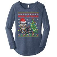 Merry Ottermas Funny Otter Lovers Christmas Women's Perfect Tri Tunic Long Sleeve Shirt