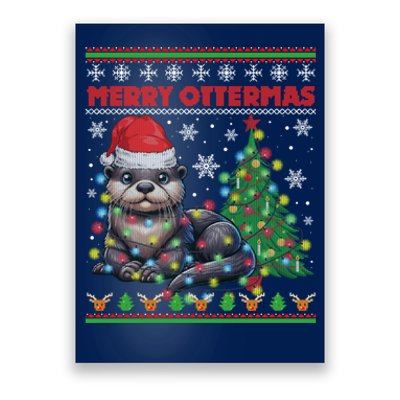 Merry Ottermas Funny Otter Lovers Christmas Poster