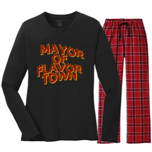 Mayor Of Flavor Town Women's Long Sleeve Flannel Pajama Set 