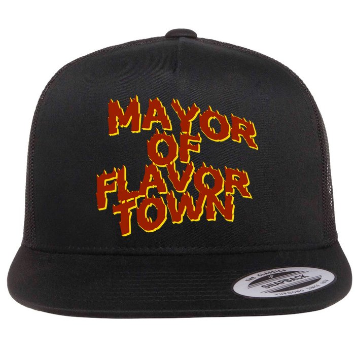 Mayor Of Flavor Town Flat Bill Trucker Hat