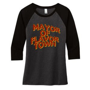 Mayor Of Flavor Town Women's Tri-Blend 3/4-Sleeve Raglan Shirt