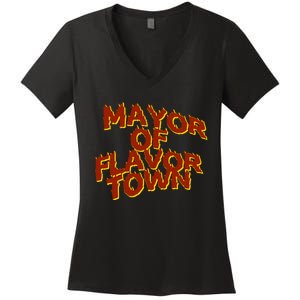 Mayor Of Flavor Town Women's V-Neck T-Shirt