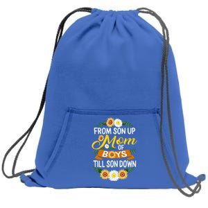 Mom Of From Son Up Till Down Mothers Day Mommy Mother Cute Gift Sweatshirt Cinch Pack Bag