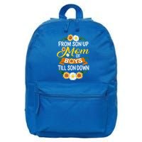 Mom Of From Son Up Till Down Mothers Day Mommy Mother Cute Gift 16 in Basic Backpack