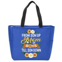 Mom Of From Son Up Till Down Mothers Day Mommy Mother Cute Gift Zip Tote Bag