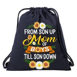 Mom Of From Son Up Till Down Mothers Day Mommy Mother Cute Gift Drawstring Bag