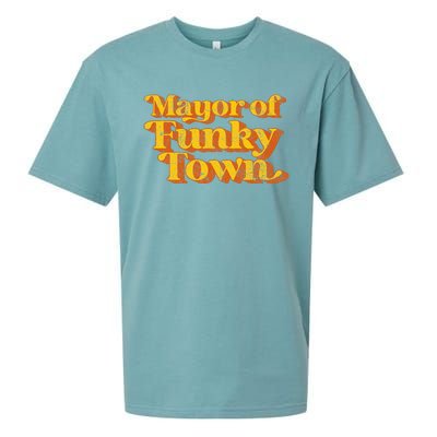 Mayor Of Funky Town Funny Vintage 70S Disco Party Sueded Cloud Jersey T-Shirt