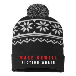 Make Orwell Fiction Again Trump USA-Made Snowflake Beanie