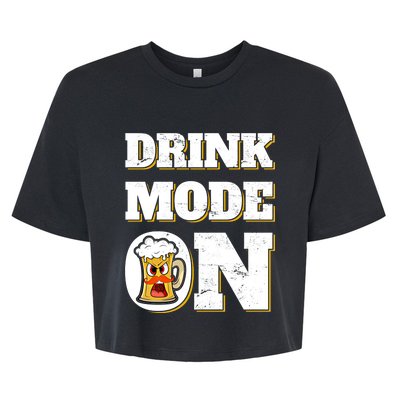 Mode On Funny Beer St Patrick's Day Ing Cool Gift Bella+Canvas Jersey Crop Tee