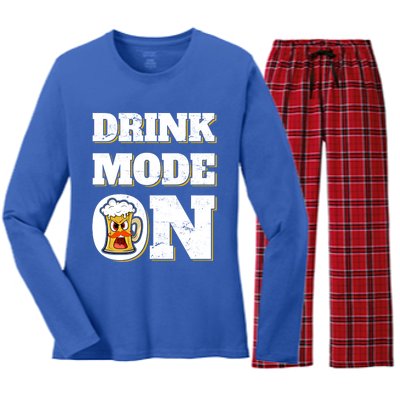 Mode On Funny Beer St Patrick's Day Ing Cool Gift Women's Long Sleeve Flannel Pajama Set 