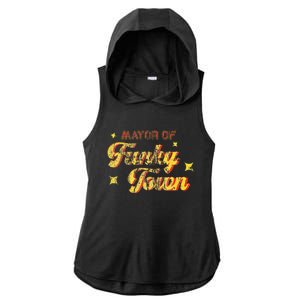 Mayor Of Funky Town 1970s Disco Funk 70s Retro Funk Ladies PosiCharge Tri-Blend Wicking Draft Hoodie Tank