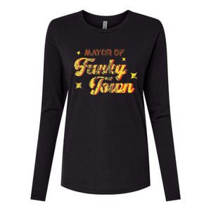 Mayor Of Funky Town 1970s Disco Funk 70s Retro Funk Womens Cotton Relaxed Long Sleeve T-Shirt