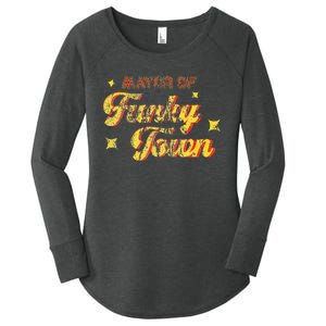 Mayor Of Funky Town 1970s Disco Funk 70s Retro Funk Women's Perfect Tri Tunic Long Sleeve Shirt