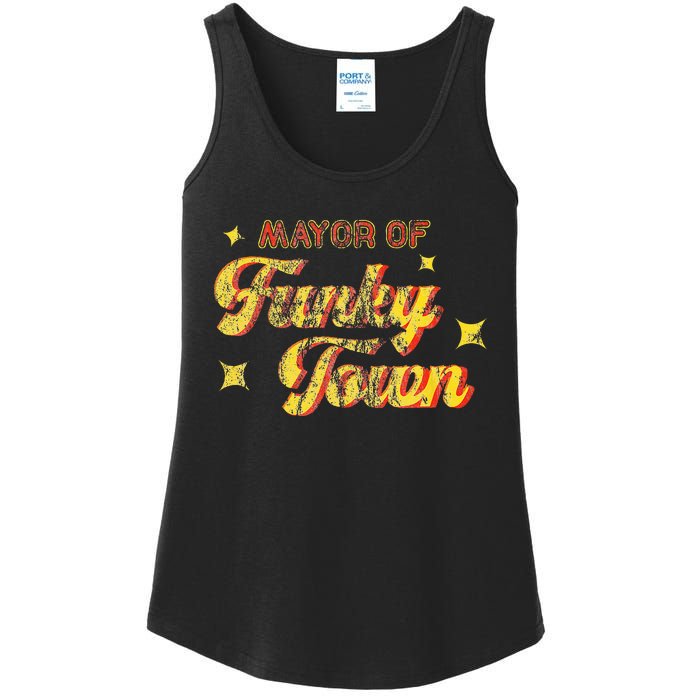 Mayor Of Funky Town 1970s Disco Funk 70s Retro Funk Ladies Essential Tank