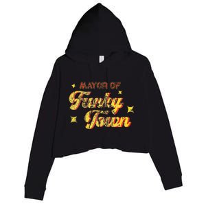 Mayor Of Funky Town 1970s Disco Funk 70s Retro Funk Crop Fleece Hoodie