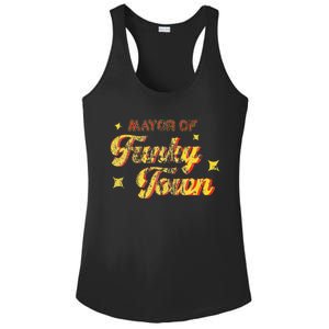 Mayor Of Funky Town 1970s Disco Funk 70s Retro Funk Ladies PosiCharge Competitor Racerback Tank