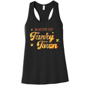 Mayor Of Funky Town 1970s Disco Funk 70s Retro Funk Women's Racerback Tank